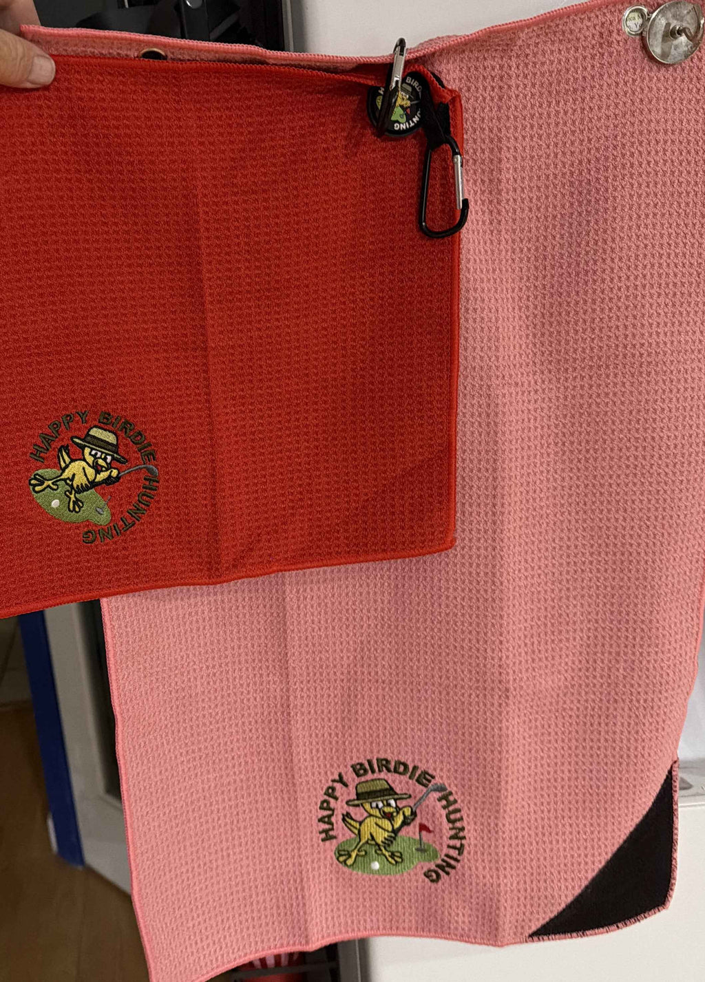 Magnetic Towel Sets with Scrubby on Cart Towel – 2-Piece Golf Towel Set